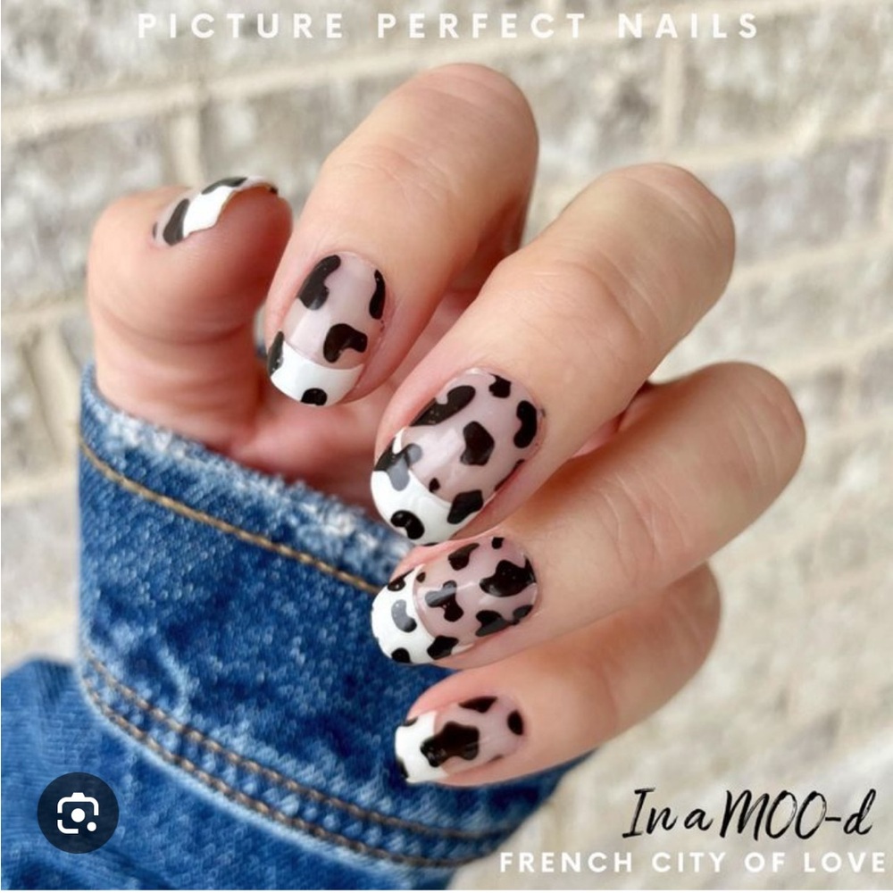 *Retired* Color Street: In a MOO-d | Cow Print Animal Black Clear Overlay Spots